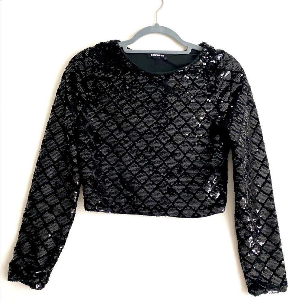 Black Sequin Top